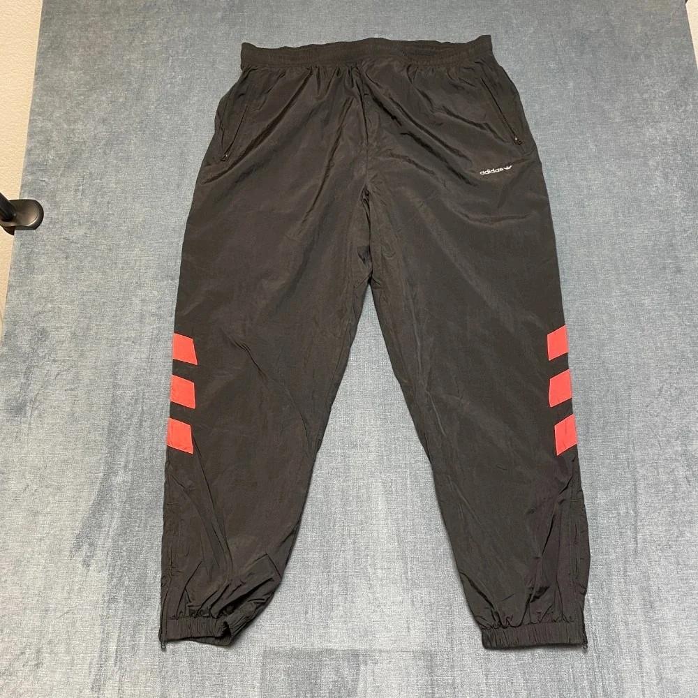 Adidas Joggers Pants Mens 36x29 Black Performance Athletic Ankle Zip Tapered Leg